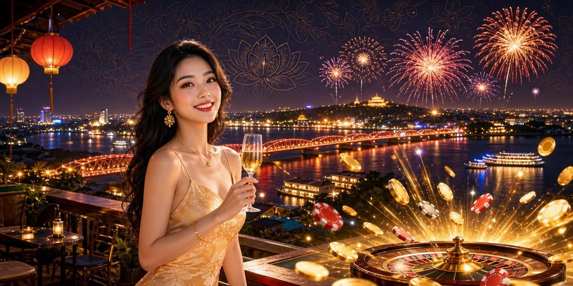 Người chơi trải nghiệm slot game tại chợ đêm Huế