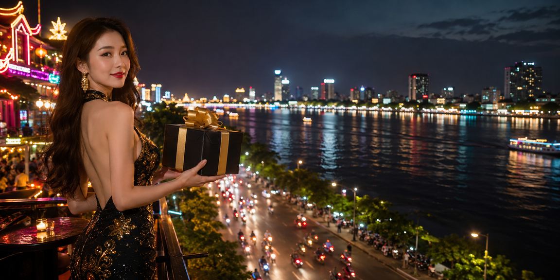 Khung cảnh sòng bạc neon sôi động miền sông Mekong